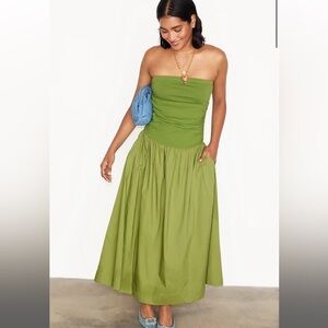 Never Fully Dressed Olive Lola Mid-axi Dress